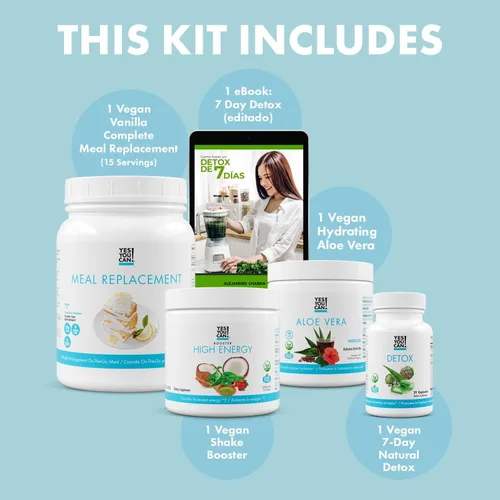 Miniatura 2 de Yes You Can! Kit Detox Plus (galletas y crema de reemplazo de carne, hibisco de aloe vera) - Polvo completo de reemplazo de comidas, refuerzo