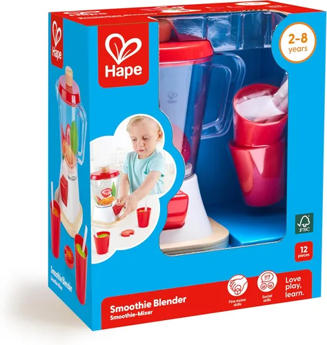 Miniatura 6 de Hape Batidora de batidos Juego de batido de cocina multicolor completo con tazas y pajitas, 9.44 pulgadas