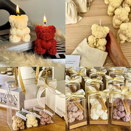 Miniatura 6 de 2 moldes de silicona de oso de rosas, moldes para hacer velas de oso de peluche 3D, molde de resina epoxi de silicona, adorno para velas de cera