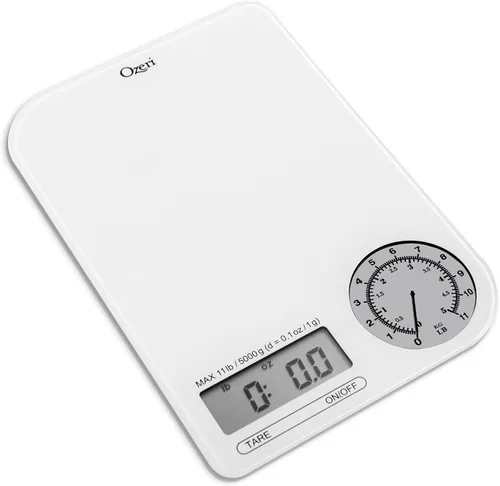 Miniatura 9 de Ozeri ZK18-WB Rev - Báscula digital de cocina con esfera electromecánica de peso, esfera negra