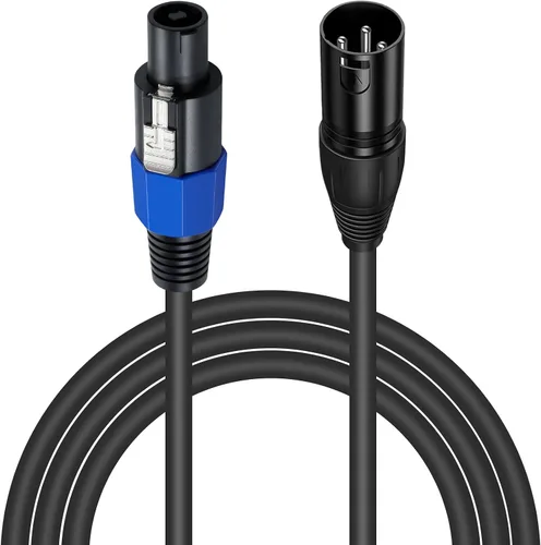 Miniatura 10 de Poyiccot Cable Speakon hembra a XLR, adaptador Speakon hembra a XLR macho de 6 pies con bloqueo giratorio compatible con micrófono de escenario DJ