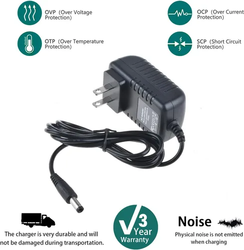 Miniatura 2 de Adaptador AC/DC para 4Moms rockoRoo OH-1015A1201000U1-UL Cable de fuente de alimentación de conmutación Cable PS de pared cargador de batería