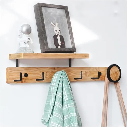 Miniatura 7 de Ganchos para colgar abrigos de pared, ganchos de entrada para abrigos, ganchos de madera, organizador de ropa, perchero para dormitorio, armarios