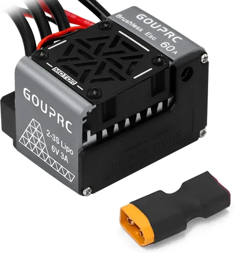 Miniatura 10 de GOUPRC 60A sin escobillas RC ESC 2-3S controlador de velocidad eléctrico impermeable con tarjeta de programación para accesorios a escala 1/10 RC
