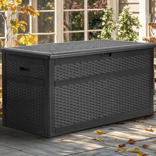 Miniatura 51 de YITAHOME Caja grande de resina de 100 galones, cajas de almacenamiento al aire libre para muebles de patio, cojines de exterior, herramientas