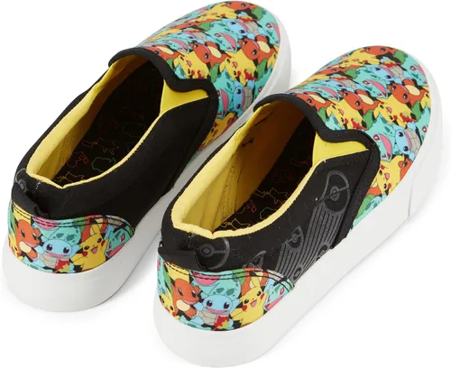 Miniatura 6 de Pokemon Zapatos sin cordones Pikachu para niños, tenis sin cordones Pikachu para niños, tenis sin cordones de lona Pikachu Charmander Bulbasaur