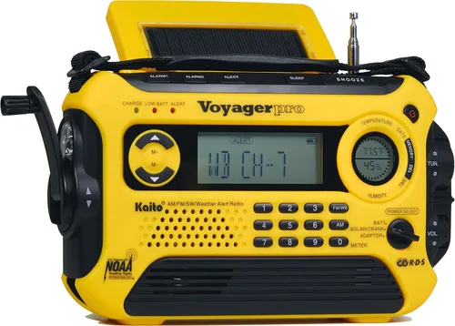 Kaito Voyager Pro KA600 - Radio de emergencia digital solar con generador eléctrico, manivela giratoria, transmite AM, FM, LW, SW y NOAA, radio de