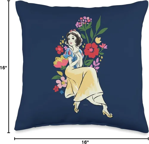 Miniatura 4 de Disney Princess Snow White - Almohada floral, 16 x 16 pulgadas, multicolor