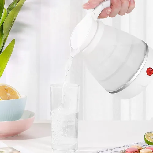Miniatura 4 de Hervidor eléctrico plegable de viaje de 20.3 fl oz, hervidor eléctrico de silicona de grado alimenticio, hervidor eléctrico pequeño agua de Azul