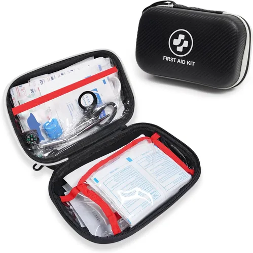 Miniatura 9 de Kit de primeros auxilios pequeño – Kit de emergencia impermeable de 185 piezas para el hogar, coche, viajes, camping, senderismo y al aire libre