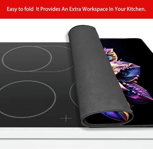 Miniatura 2 de Cubierta de estufa para estufas eléctricas, plegable, multiusos, protector superior de goma natural gruesa, revestimiento antideslizante que amplía