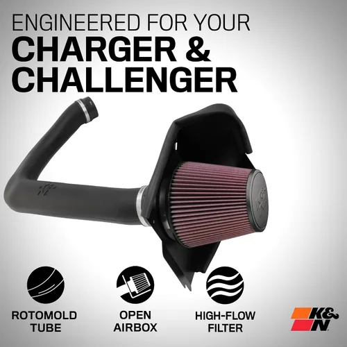 Miniatura 2 de K&N Sistema de admisión de aire frío: Filtro de aire de alto flujo, aumento del rendimiento y aceleración: Compatible con CHRYSLER/DODGE 2011-2019