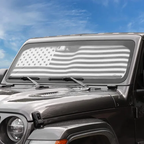Miniatura 7 de CheroCar Parasol para parabrisas para Jeep JL, parasol para Jeep Wrangler JL JLU 2018-2025, para Jeep Gladiator JT 2020-2025, para Jeep Wrangler 4XE