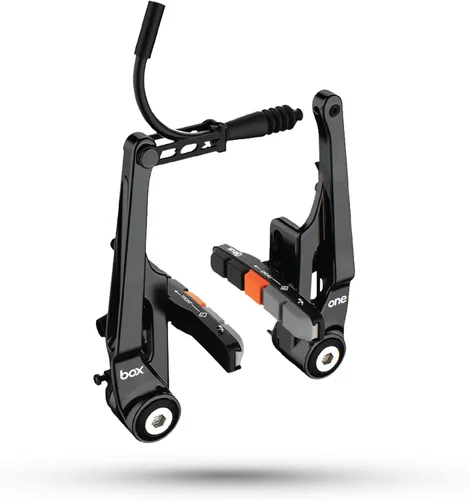 Miniatura 10 de Box Frenos en V BMX de gran tamaño de 85 o 4.252 in con pivotes de rodamiento sellados, fideos de cable flexible, brazos forjados en frío y perno