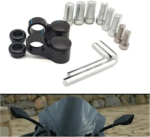 Miniatura 5 de Accesorios para espejos retrovisores de motocicleta, espejos laterales CNC negro para Kawasaki Ninja 250 Ninja 300R Z250 Z300 VERSYS 300X