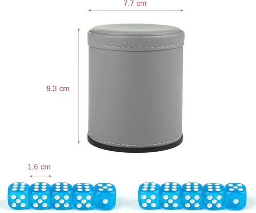 Miniatura 2 de GWHOLE Juego de dados de cuero apilables con 10 dados para Yahtzee Farkle Party