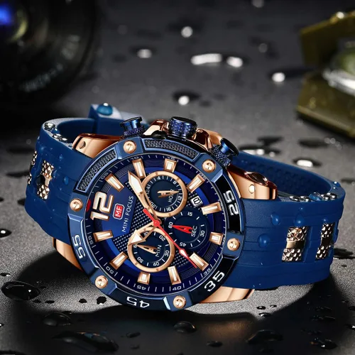 Miniatura 2 de Mini Focus Men Watch Casual Fashion Wrist Watches (ChronographWaterproofLuminousCalendar) Silicon Band Quartz Watches for Men