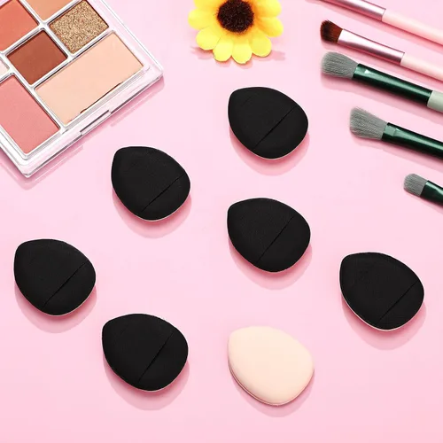 Miniatura 7 de Gerrii 72 piezas de mini soplo de polvo, esponja de maquillaje de dedos, esponja suave para maquillaje, maquillaje para base, polvo facial, ajuste