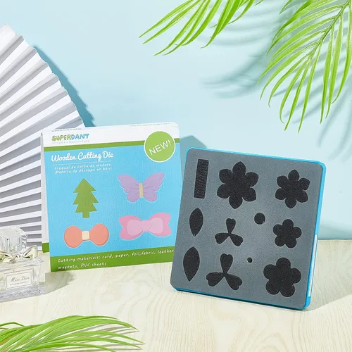 Miniatura 8 de SUPERDANT Troqueles de flores de corte de cuero para boda, troquelados de madera, plantilla de molde de corte de tela, álbum de recortes, álbum