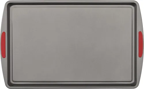 Miniatura 8 de GoodCook MegaGrip - Juego de 3 bandejas de acero antiadherente multiusos con asas de agarre de silicona, color gris