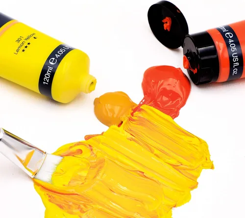 Miniatura 6 de Artecho - Pintura acrílica blanco titanio (120 ml / 4.05 oz), tubos de pintura para manualidades artísticas sobre lienzo, piedra, roca, madera