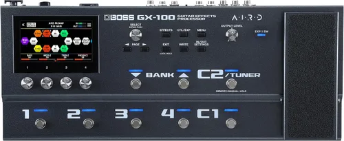 BOSS GX-100 | Procesador avanzado de efectos para guitarra | Tono auténtico de amplificador de tubo con tecnología AIRD | 32 tipos de amplificadores