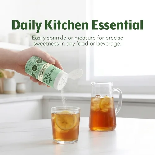 Miniatura 8 de SweetLeaf Tarro agitador de polvo de stevia, edulcorante cero calorías con extracto de hoja de stevia, sin aditivos edulcorantes artificiales, sin