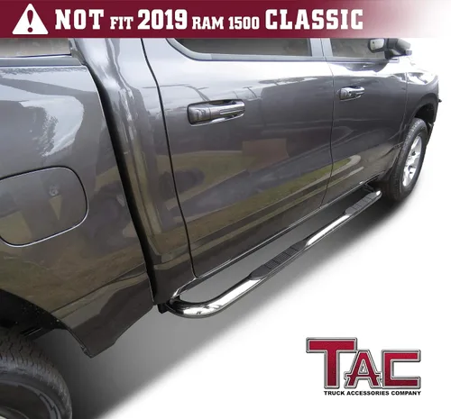Miniatura 2 de TAC - Estribos laterales de 3 pulgadas para RAM 1500 Crew Cab 2019-2026 (excluye RAM 1500 Classic 2019-2024) Accesorios de recogida de camiones
