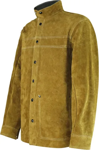 Miniatura 3 de ANTAITHER Chaqueta de soldadura de cuero prémium para hombres y mujeres, la máxima protección contra el calor y las llamas y garantiza la seguridad