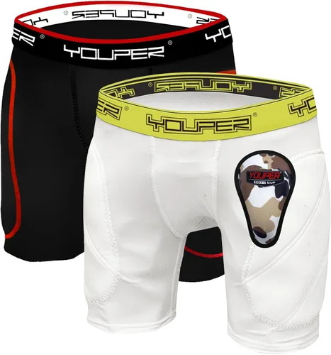 Miniatura 11 de Youper Pantalones cortos deslizantes acolchados para niños con copa atlética protectora suave para béisbol, fútbol americano, lacrosse