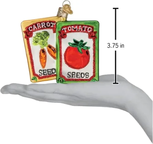 Miniatura 5 de Old World Christmas - Adorno de semillas de jardín con diseño de paleta, de vidrio soplado para árbol de Navidad, decoración festiva hecha a mano