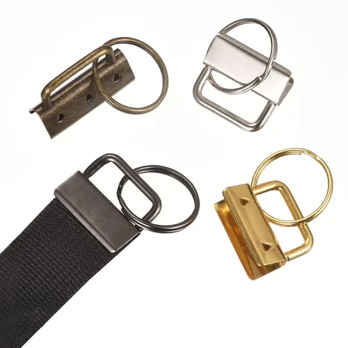Miniatura 5 de uxcell 40 piezas de accesorios para llavero de 1.024 in/1 pulgada con llavero para correas de bolsa, pulseras, cordones, dorado oscuro