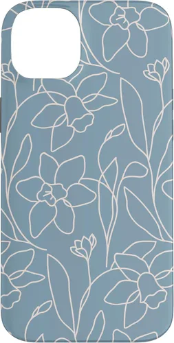 Miniatura 15 de Poppy Flower Line Art Modern Leaves Boho Light Blue Case for iPhone 17