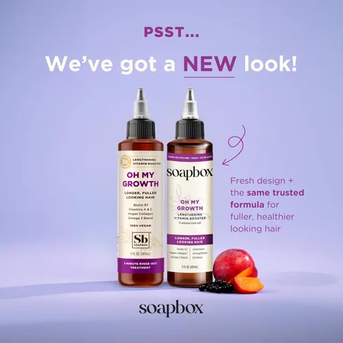 Miniatura 2 de Soapbox Oh My Growth, Tratamiento de refuerzo de vitamina alargadora para el cabello, deja el cabello más grueso, más lleno, más fuerte y saludable