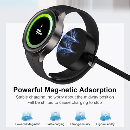 Miniatura 4 de Cargador de reloj Samsung para Samsung Galaxy Watch 8/8 Classic/7/Ultra/6/6 Classic/5/5 Pro/4/4 Classic/3/Active 2/1, cable de carga inalámbrico