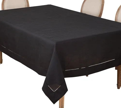 Miniatura 53 de SARO LIFESTYLE Servilleta de cóctel con borde cosido (juego de 12), negro, 6"x6
