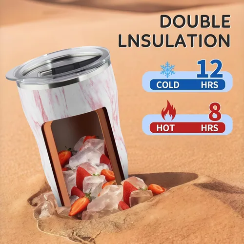Miniatura 4 de Vaso aislado de 20 onzas con popote y tapa, pajitas de acero inoxidable para vaso, taza de viaje al vacío de doble pared, a prueba de derrames, taza