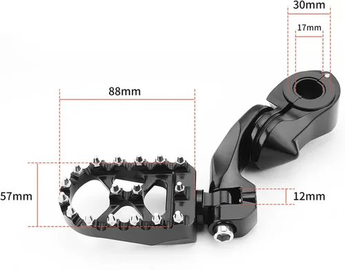 Miniatura 7 de Estriberas para motocicleta, pedales de estribera, estriberas de barra de carretera de 1.25 pulgadas, aptas para Harley Touring Honda, Kawasaki