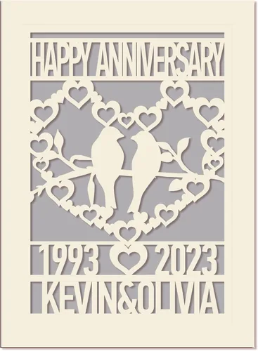 Miniatura 5 de EDSG Tarjeta de aniversario personalizada, regalo de boda, tarjetas cortadas de papel con cualquier nombre, fecha para mujeres, hombres, marido