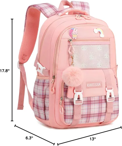 Miniatura 7 de AO ALI VICTORY Mochila escolar para laptop de 15.6 pulgadas, linda mochila escolar para niños, mochila universitaria primaria, bolsas grandes