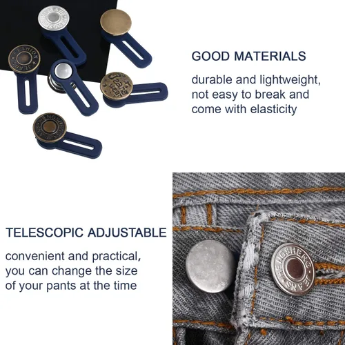 Miniatura 6 de WILLBOND Extensor de pantalones de mezclilla de 19 piezas para hombre, cintura ajustable, extensor de botón para mujeres y hombres, pantalones