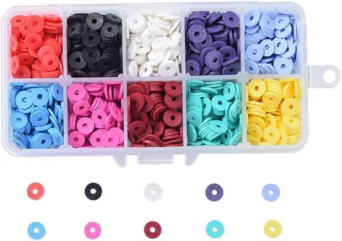 1520 ~ 1600 unids/caja de 10 colores mezclados planos redondos poliméricos arcilla espaciador perlas 0.315 in Heishi hecho a mano suelta disco