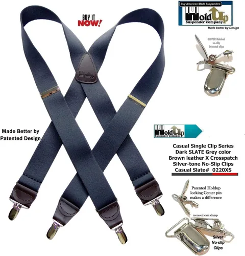 Miniatura 3 de Tirantes de la serie casual para hombres en el estilo tradicional de espalda en X con clips antideslizantes patentados en Estados Unidos