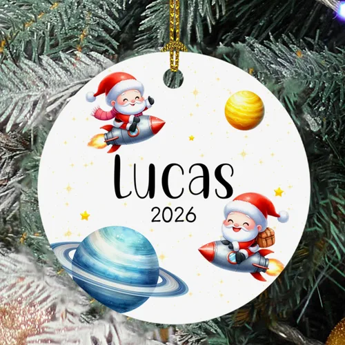 Miniatura 15 de Adorno de cristal de Navidad personalizado con nombre, muñeco de nieve personalizado para árbol de Navidad 2025, nuevo adorno de Navidad para bebé