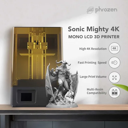 Miniatura 2 de Phrozen Sonic Mighty 4K - Impresora 3D de resina LCD grande, volumen de impresión 7.9 x 4.9 x 8.7 pulgadas, pantalla LCD mono mono de 9.3" y eje Z