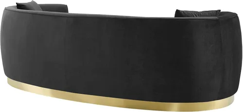 Miniatura 4 de Modway EEI-3408-BLK Resolute - Sofá de terciopelo curvado, color negro