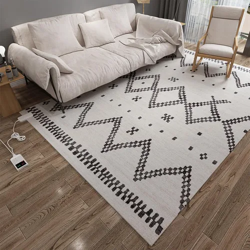 Heated Area Rug Floor Heater Carpet Heated Floor Mats Timer and Temperature Adjustable Electric Heated Carpet for Living Room, Dining Room, Bedroom,