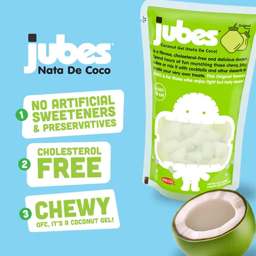 Miniatura 6 de Jubes Grape Nata De Coco Jelly Cubes (12.7 onzas, paquete de 3) – Cubos de jalea de coco de uva para sagú – Gel de coco en ingredientes de jarabe