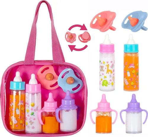 Miniatura 12 de fash n kolor My Sweet Baby Muñeca que Desaparece Juego de Alimentación Cuidado del Bebé Juego de Alimentación para Muñecas de 6 Piezas