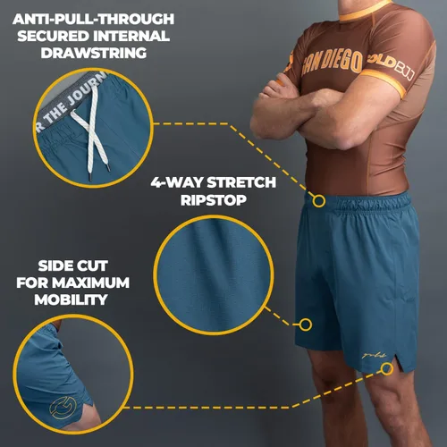 Miniatura 2 de Gold BJJ Airflex - Pantalones cortos de Jiu Jitsu - Combate corto para No Gi, Wrestling, MMA y boxeo